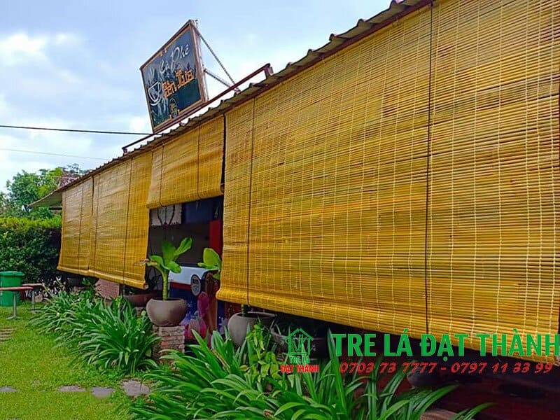 Mành Tre Trúc Cạo Tinh Màu Vàng - MTT001